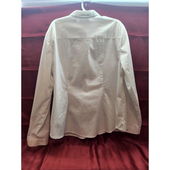 WHITE X Large New York & Co 7th Ave Design Studio Pullover Fitted Blouse Button - Picture 6 of 7